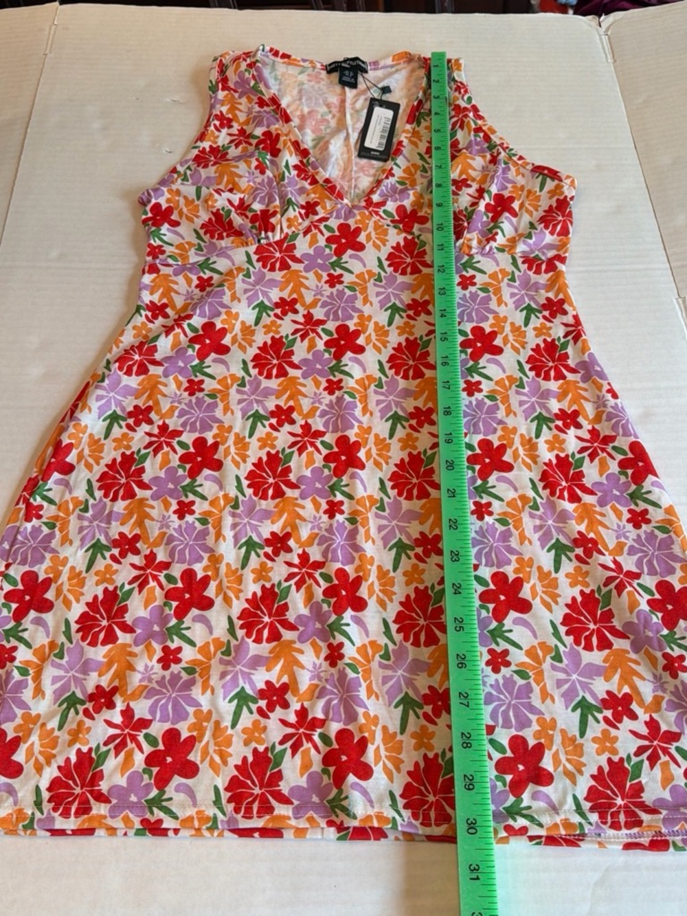 PrettyLittleThing Red Orange Purple Floral Mini Dress NWT size 8